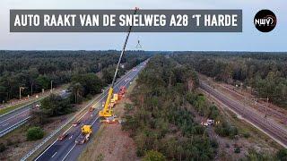 Auto komt na 55 meter tot stilstand snelweg A28 bij 't Harde