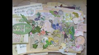 (sold) 222 ps Junk Journal Botanical Ephemera Kit / Authentic Russian Belarusian Eco Supply Bundle