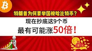 特朗普为何要举国梭哈比特币？现在抄底这9个币，最有可能涨50倍！