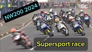 NW200 2024  crazy first lap in the supersport race  #racing #highlights