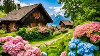 Peaceful Walk In Switzerland Countryside : Lungern , Beautiful Swiss Village