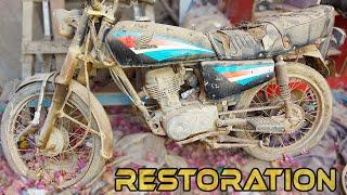 Full Restoration Motorcycle Honda CG-125 Old ruined Bike Restoration