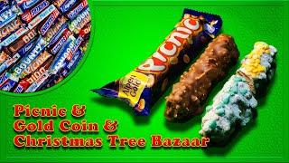 Opening Picnic candy! Decoration with Gold Coin & Christmas Tree Bazaar sprinkles! ASMR sounds!