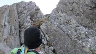 Climbing Eastern Arete, Y Garn