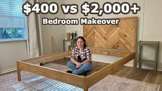 I gave my ugly bedroom a $400 vs $2000+ Makeover.. Was it worth it? / Extreme Small Bedroom Makeover