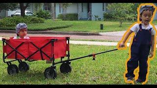 Plippi Toys Radio Flyer Kid's Folding Wagon Ride On Construction Toys Cement Mixer Kids Video