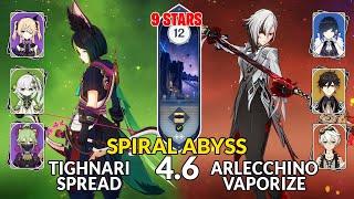 New 4.6 Spiral Abyss│Tighnari Spread & Arlecchino Vaporize | Floor 12 - 9 Stars | Genshin Impact
