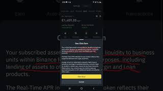 Binance One Click Earn