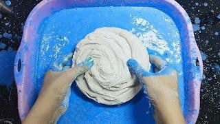 Blue Gym Chalk water Crushing with Paste Play #gymchalkasmr #pasteplay #chalk