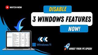 Disable These 3 Windows Features Now! (For Better Performance)