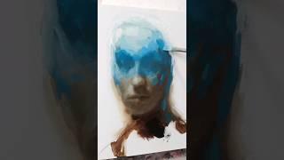 Portrait painting process highlights.