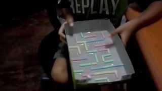 Playing Cereal Box Maze