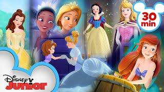 Every Time Sofia Meets a Disney Princess | Sofia the First | Disney Junior