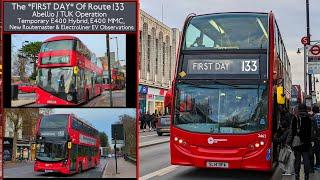 The *FIRST DAY* Of Route 133 Abellio / TUK Operation ( Temporary E400 MMCs, NBFLs & Electroliners )