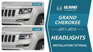 How to Install 11-13 Jeep Grand Cherokee WK2 Vland Headlights