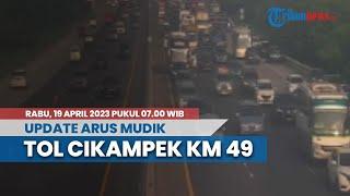 Sejak Pagi Terpantau Arus Mudik di Tol Jakarta-Cikampek KM 49 Mulai Alami Kepadatan