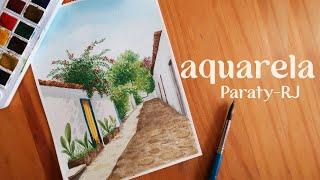 AQUARELA Pintei uma rua de Paraty