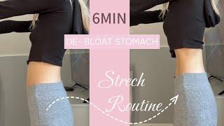 6MIN DE-BLOAT STOMACH QUICKLY// stretching routine & improve digestion