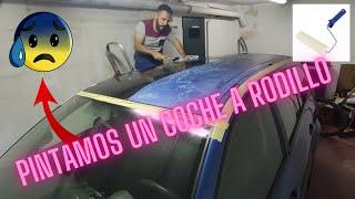 Pintar el techo de un coche a rodillo