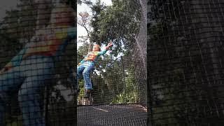 Lucas trampoline black flop #backflop #trampoline #jvke #slowmo