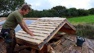 Off Grid Earthbag Workshop Part 70 Hand Split Wooden Roof Shingles