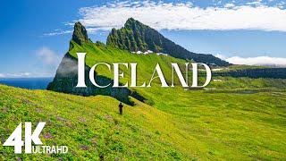 FLYING OVER ICELAND  (4K UHD) Nature Relaxation Film - Relaxing Piano Music - Natural Landscape