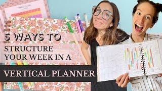 5 WAYS to Structure/Organize Your Week | VERTICAL PLANNER edition | PLANNER TIPS