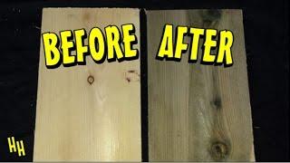 Giving New Wood Antique Look - Distress & Aging Wood With Painting Steel Wool & Vinegar Stain