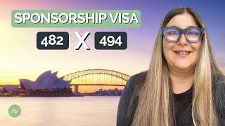 What is the difference between the 482 and 494 Australian work visas?