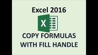 Excel 2016 - Fill Handle - How to Copy a Formula Down Column Cells - Use Paste Cell Range and Format