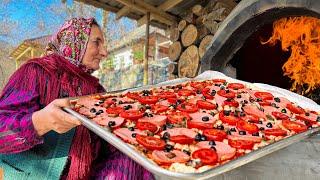 Huge Assorted Pizza for a Big Family! Life in the Village of Azerbaijan