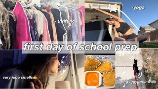 first day of school prep | vlog, yoga, pamper, thrifting, facemask, outfit༉‧₊˚.