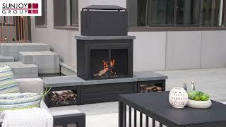 Sunjoy 58" Steel Wood Burning Fireplace | Affordable Outdoor Fireplace