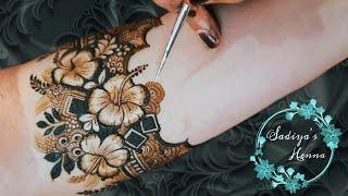 Full Hand Bridal Mehndi Designs for Hand ||Dulhan Mehndi Design||hibiscus in henna|Sadiya's Henna #1