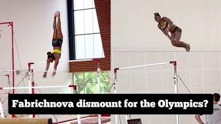 Rebeca Andrade  Exclusive Pre-Olympic Training in France  - Fabrichnova dismount is back? -