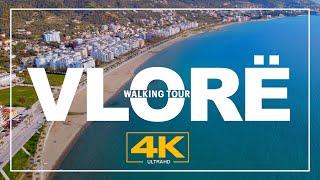 VLORA, ALBANIA - Qyteti i Vlores - Walkign Tour, Vlore Shqiperi 4K UltraHD