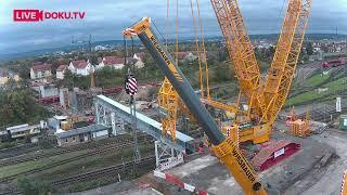 Große Pflugfelder Brücke Kornwestheim / Zeitraffer vom Aushub der letzten Brücke-Elemente