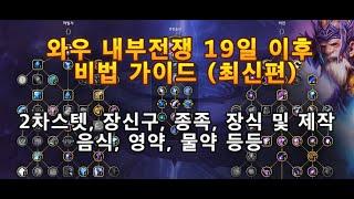 와우 비법 최신 가이드(2차스텟, 종족, 제작 등등)