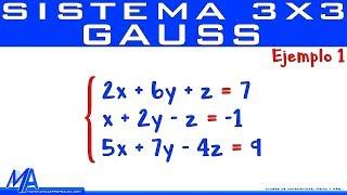 Solución de un sistema de 3x3 método de Gauss | Ejemplo 1