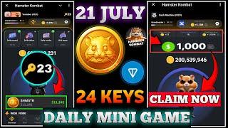 Hamster Kombat Mini game 21 July | Key कैसे unlock करे ? | Airdrop Date | How To Unlock Key 21 July