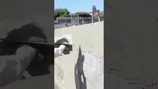 Stucco block retaining walls #shortsfeed #educational #learning #blockwall #howto #plastering