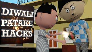 DIWALI PATAKE HACKS | Let's Smile | Funny Cartoon Comedy