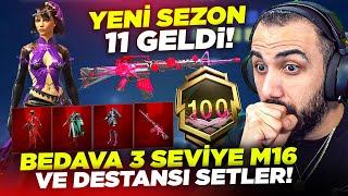 YENİ SEZON 11 ROYALE PASS GELDİ!! BEDAVA 3 SEVİYE M16A4 VE YENİ DESTANSI SETLER! | PUBG MOBILE