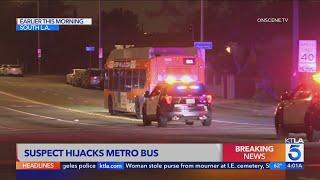 Hijacked MTA bus leads police on pursuit through downtown L.A.