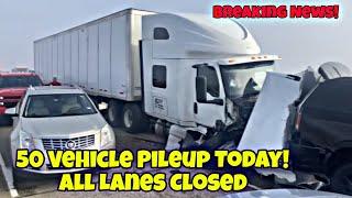 Breaking News! 50 Vehicle Pileup Today! All Lanes Closed! Please Share!