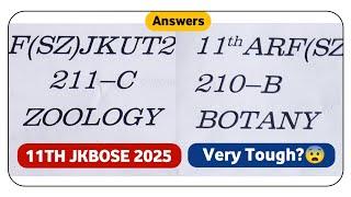 jkbose class 11th biology paper 2025 | jkbose 11th todays biology paper | zoology | botany