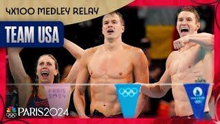 Team USA sets WORLD RECORD in 4x100 mixed medley win over China, Australia | Paris Olympics