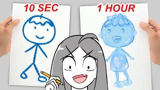 10 Second vs 1 Hour Stickman