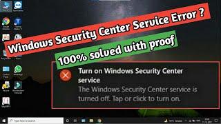 How to Fix Windows Security Center Service is Turned off or MISSING...? || COMPUTER MASTER