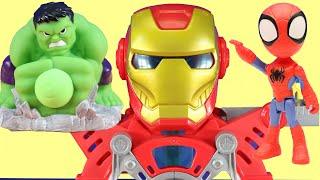 Iron Man Robot Rescue - Batman Teaches How To Be Nice - Hulk Obstacle Course - Just4fun290 Plays